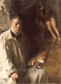 Self portrait with a model foremost Sweden Anders Zorn